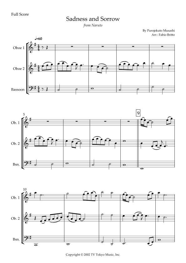 Sadness And Sorrow (arr. Fabio Britto)