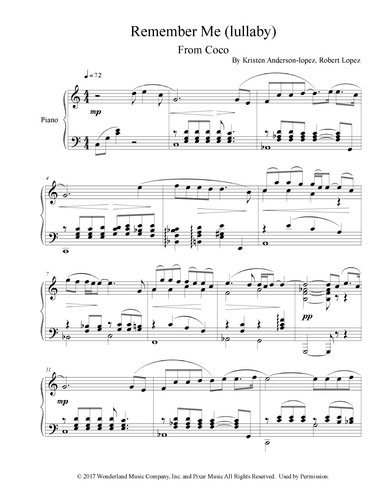 Remember Me (lullaby) (arr. Iván Díaz)