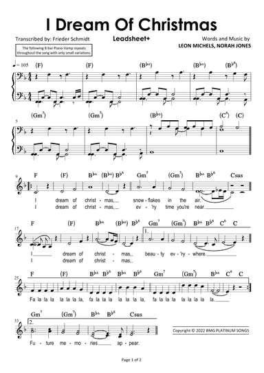 I Dream Of Christmas (arr. Frieder Schmidt)