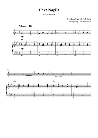 Hava Nagila (Let us Rejoice) (arr. Kaiserin Rebecca)
