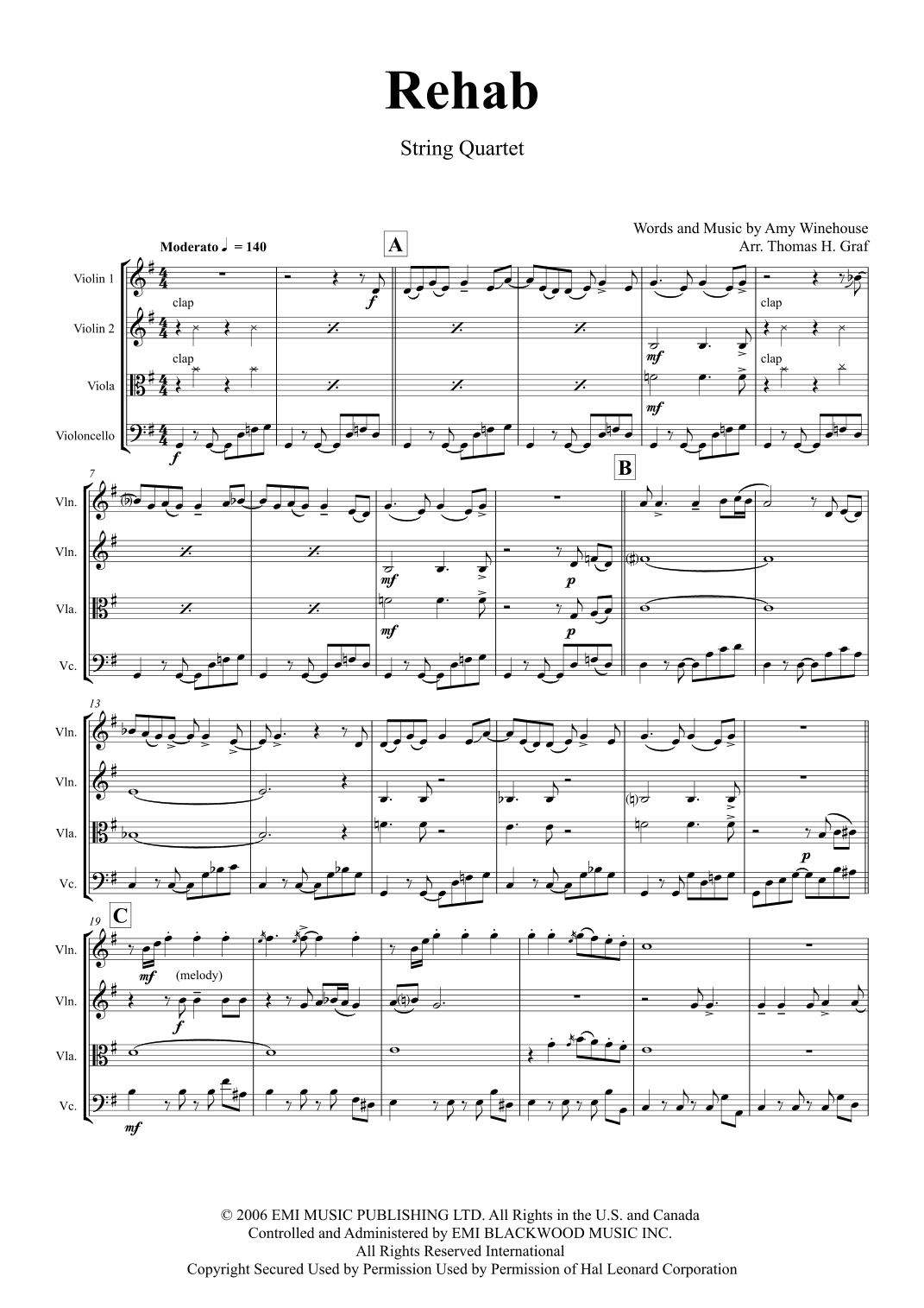 Rehab (arr. Thomas Graf)