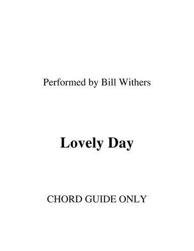Lovely Day (arr. RWM)