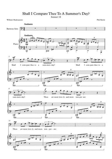 Shall I Compare Thee To A Summer's Day? - Baritone Solo