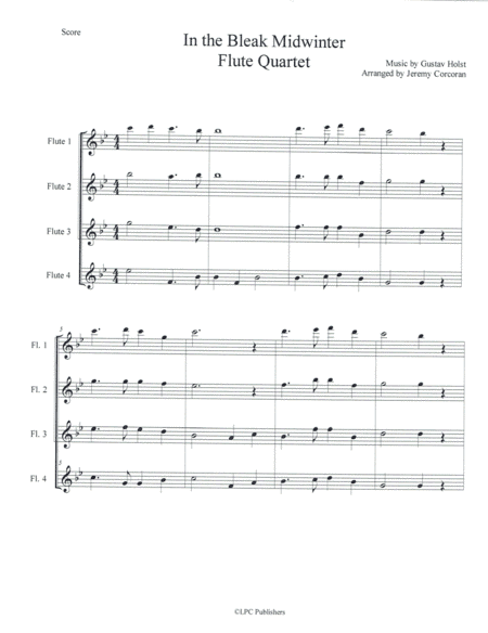 In the Bleak Midwinter for Flute Quartet (arr. Jeremy Corcoran)