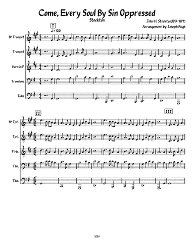 Come, Every Soul By Sin Oppressed (Brass Quintet) (arr. Joseph Pugh)