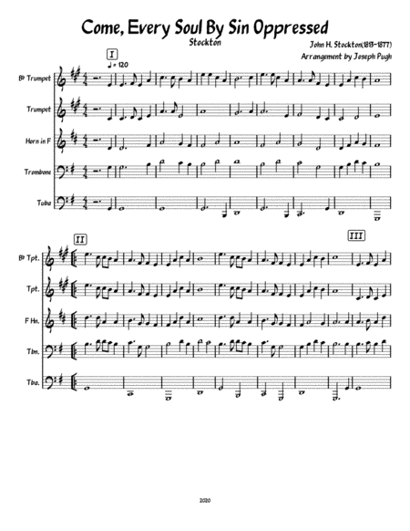 Come, Every Soul By Sin Oppressed (Brass Quintet) (arr. Joseph Pugh)