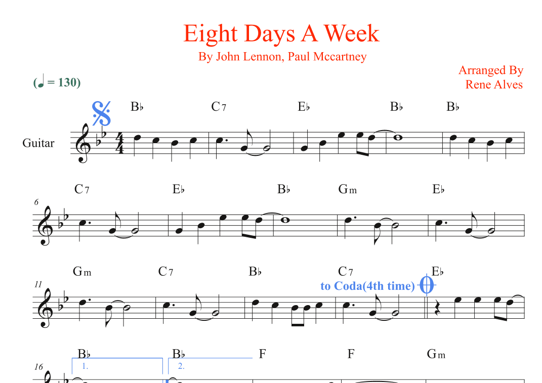 Eight Days A Week (arr. Rene Alves)
