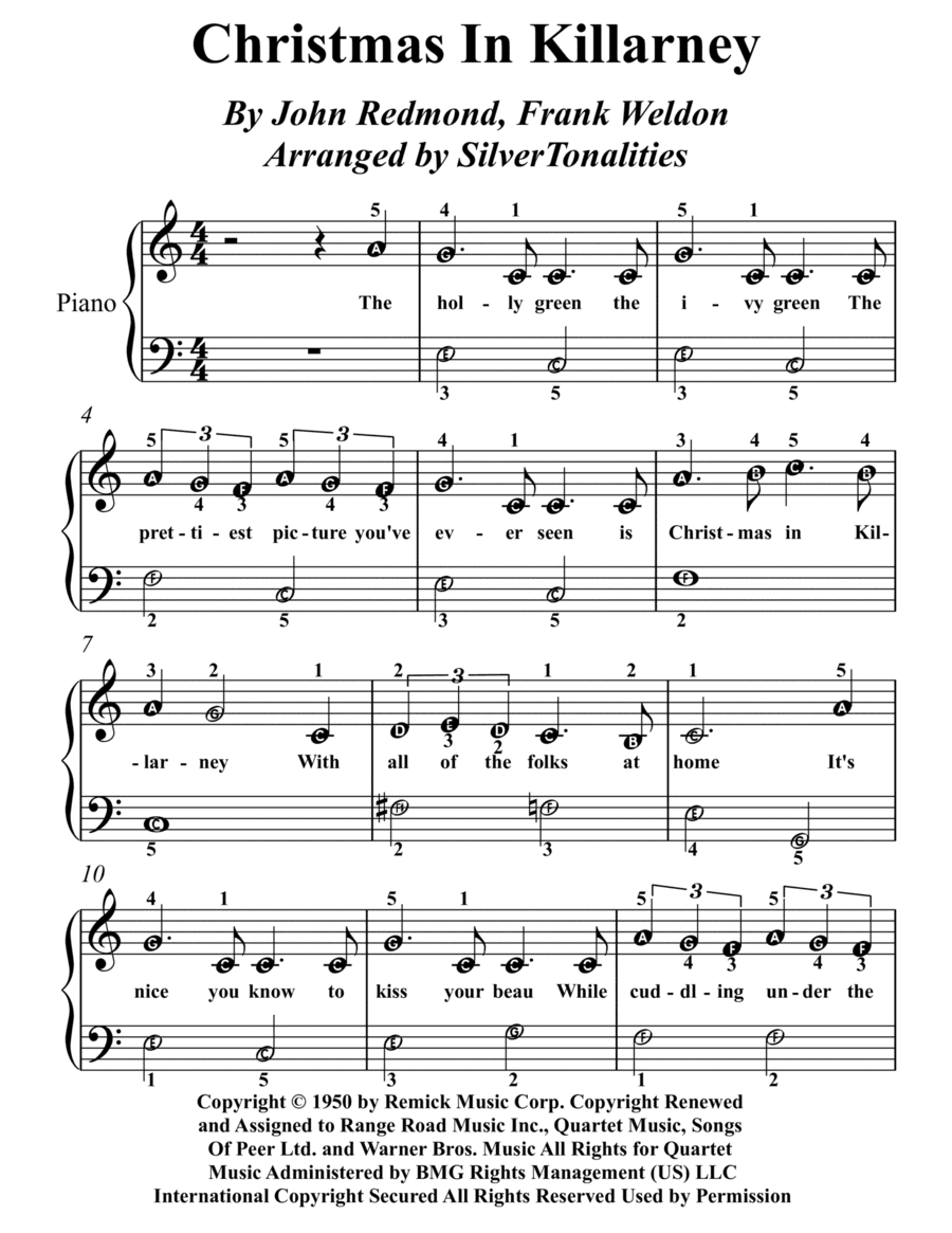 Christmas In Killarney (arr. SilverTonalities)