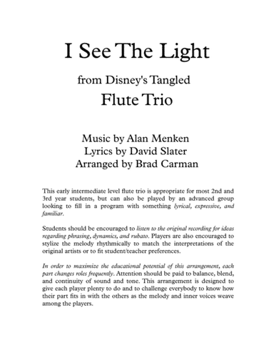 I See The Light (arr. Brad Carman)