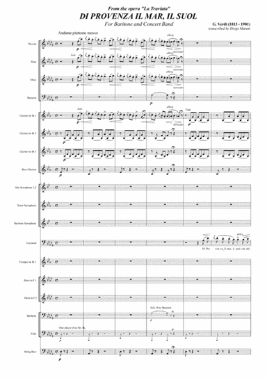 Di Provenza il mar, il suol (arr. Diego Marani)