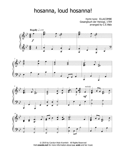 Hosanna, Loud Hosanna - for Palm Sunday (arr. c.e. walz)