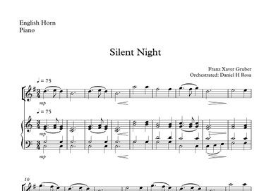 Silent Night - Christmas Carol - English Horn and Piano (arr. Daniel H Rosa)