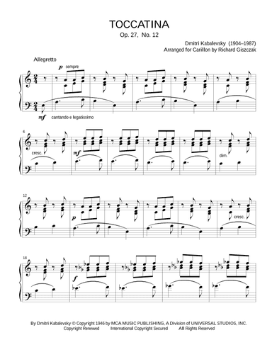 Toccatina, Op. 27 (arr. Richard Giszczak)