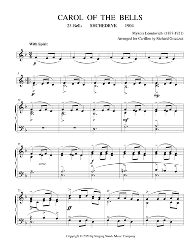 25B. Carol of the Bells (SHCHEDRYK) (arr. Richard Giszczak)