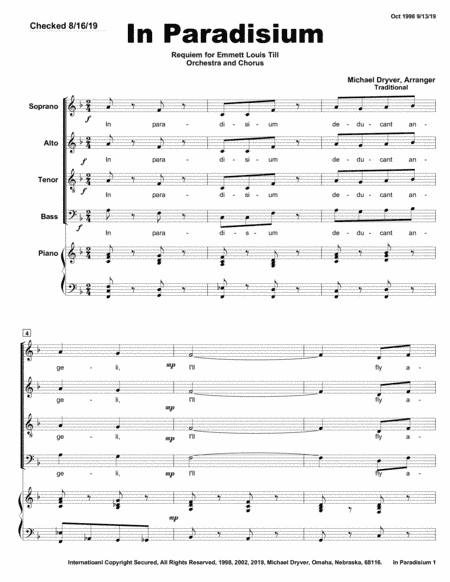 In Paradisium (from Requiem of Emmett Till movement No 15 of 16)