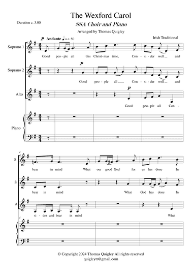 The Wexford Carol (arr. Thomas Quigley)