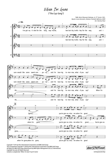 Cups (when I'm Gone) (arr. Rochus Paul)