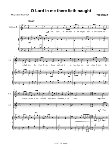 O Lord in thee their lieth naught (SS/Organ)