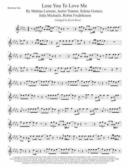 Lose You To Love Me (arr. Kevin Busse)