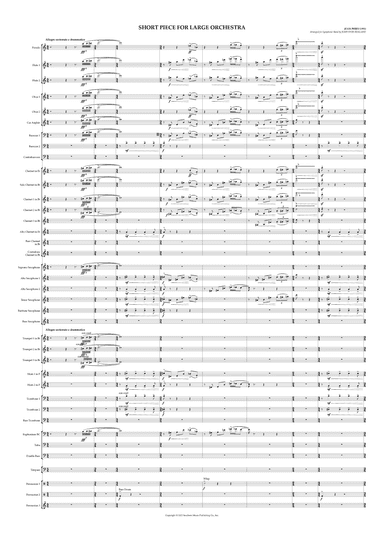 Short Piece For Large Orchestra (arr. John Ivor Holland)