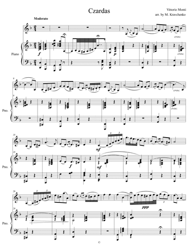 Vittorio Monti - Czardas for Oboe and Piano (arr. Maksym Kravchenko)