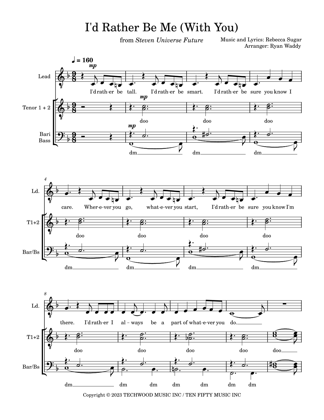 I'd Rather Be Me (with You) (arr. Ryan Waddy)