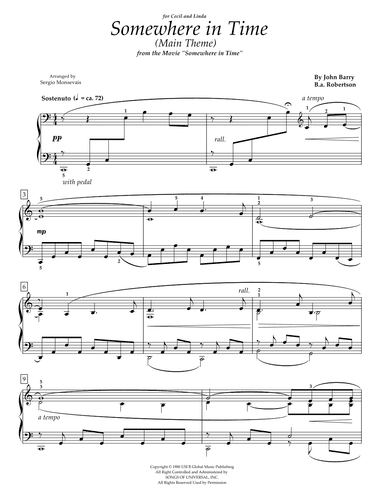 Somewhere In Time (arr. ElysiumSoundscapes)