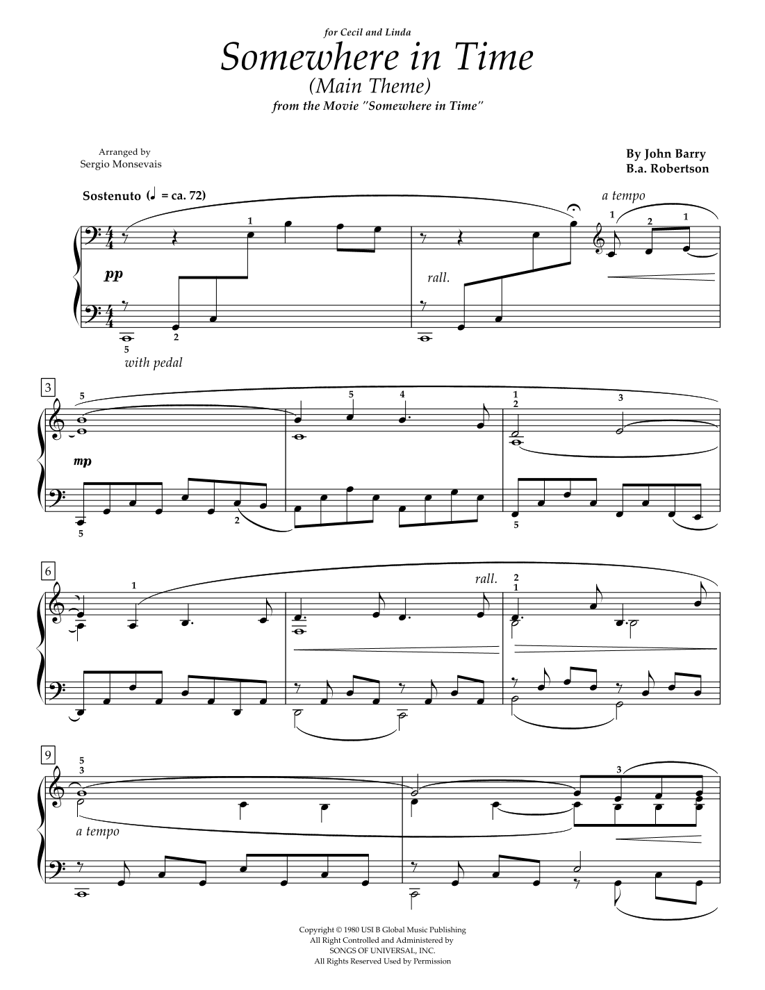 Somewhere In Time (arr. ElysiumSoundscapes)