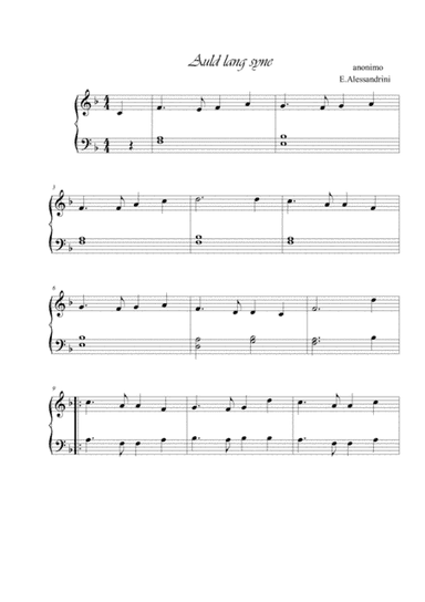 Auld lang syne (arr. Ester Alessandrini)