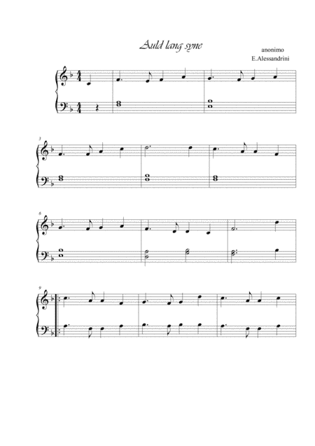 Auld lang syne (arr. Ester Alessandrini)