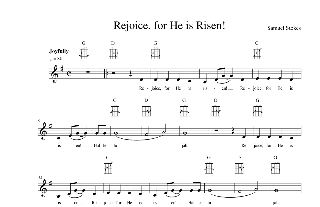 Rejoice, for He is Risen! - for unison children's choir and accompaniment instrument
