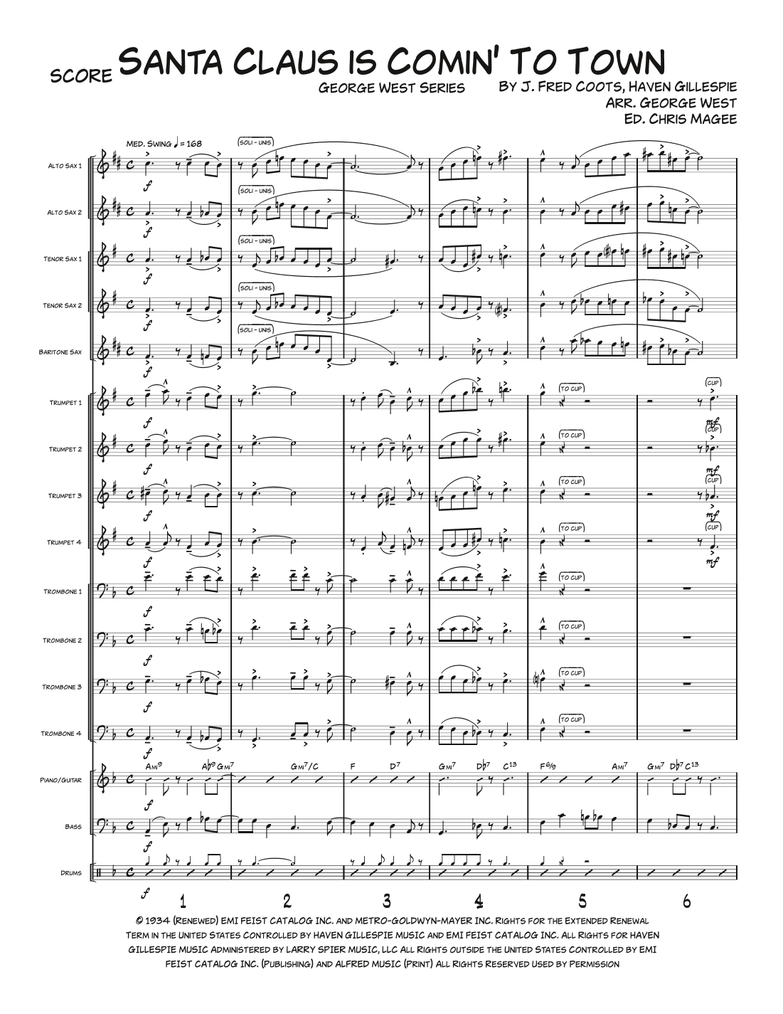 Santa Claus Is Comin' To Town (arr. George West; edited by CHRIS MAGEE)