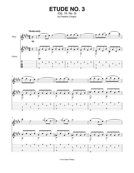 Etude in E Major (Op. 10, No. 3) (arr. Mark Phillips)
