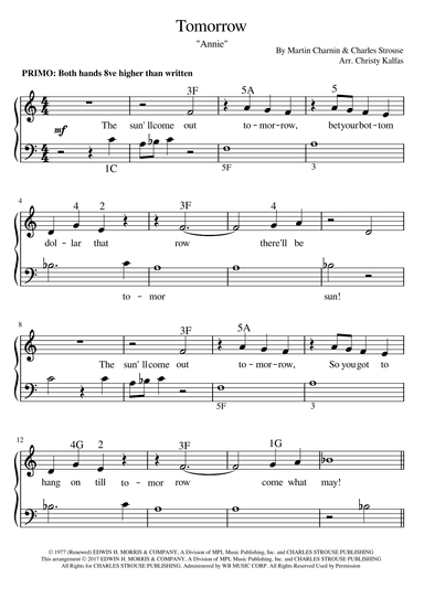Tomorrow (arr. Christy Kalfas)