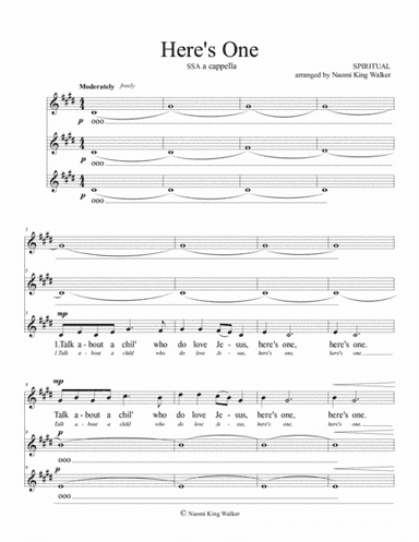 Here's One (arr. Naomi King Walker)