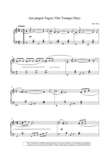 Our Younger Days (Piano Collection fuer Entertainer)