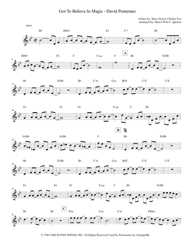 Got To Believe In Magic (arr. Marco Polo C. Ignacio)