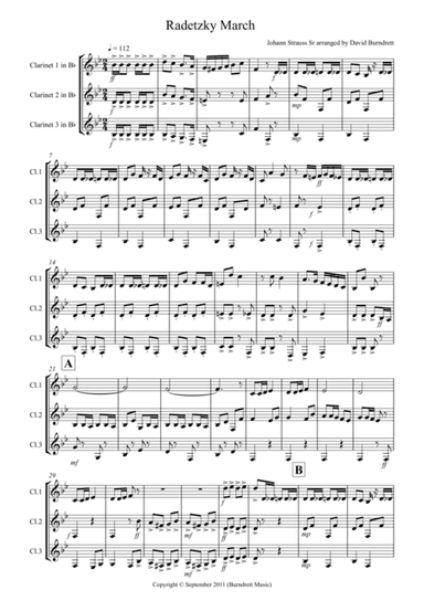 Radetzky March for Clarinet Trio (arr. David Burndrett)