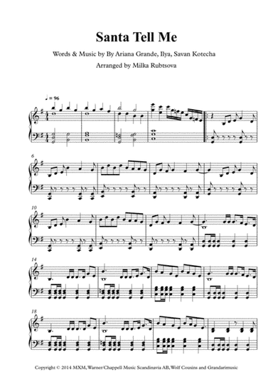 Santa Tell Me (arr. Milka Rubtsova)