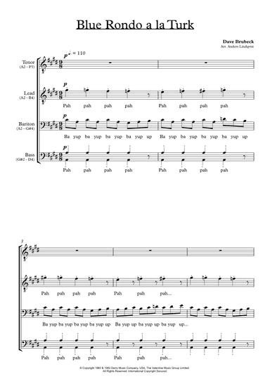 Blue Rondo A La Turk (arr. Anders Lindqvist)