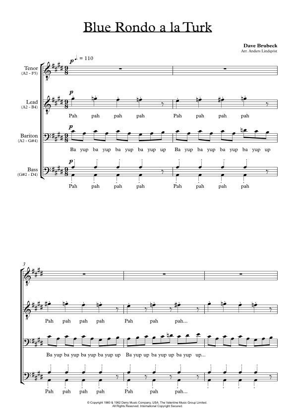 Blue Rondo A La Turk (arr. Anders Lindqvist)
