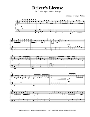Drivers License (arr. Diego Willian)