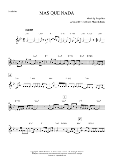 Mas Que Nada (arr. The Sheet Music Library)