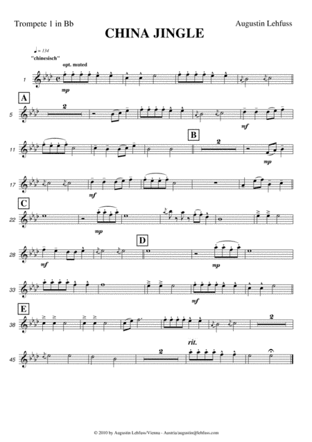 China Jingle - "Jingle Bells" in a chinese style for brass quintet (arr. Gustfuss Records)