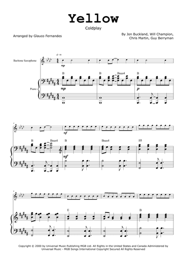 Yellow (arr. Glauco Fernandes)