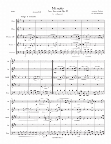 Minuetto from Opus 11 (arr. Bill Malcolm)