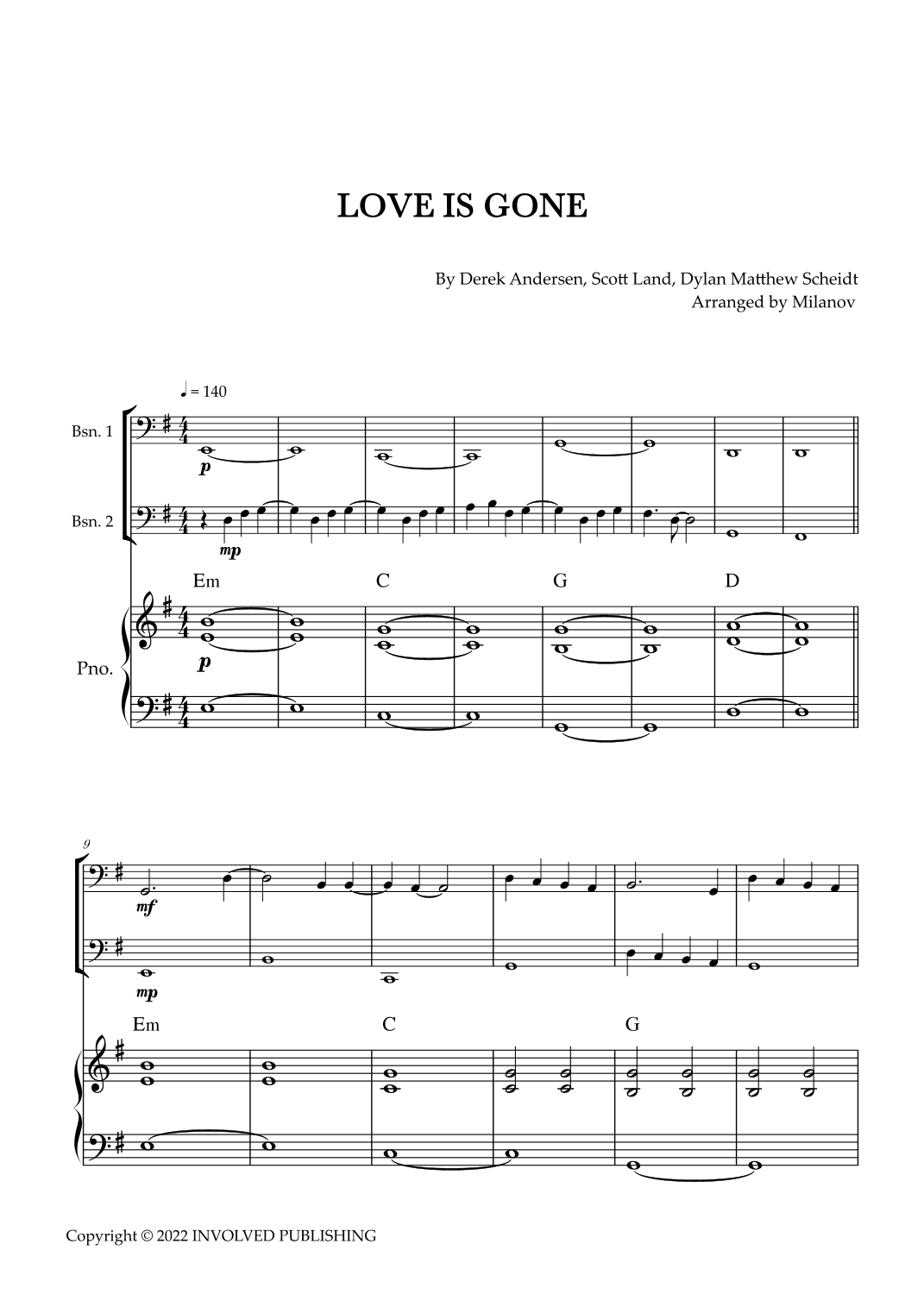 Love Is Gone (arr. Milanov)