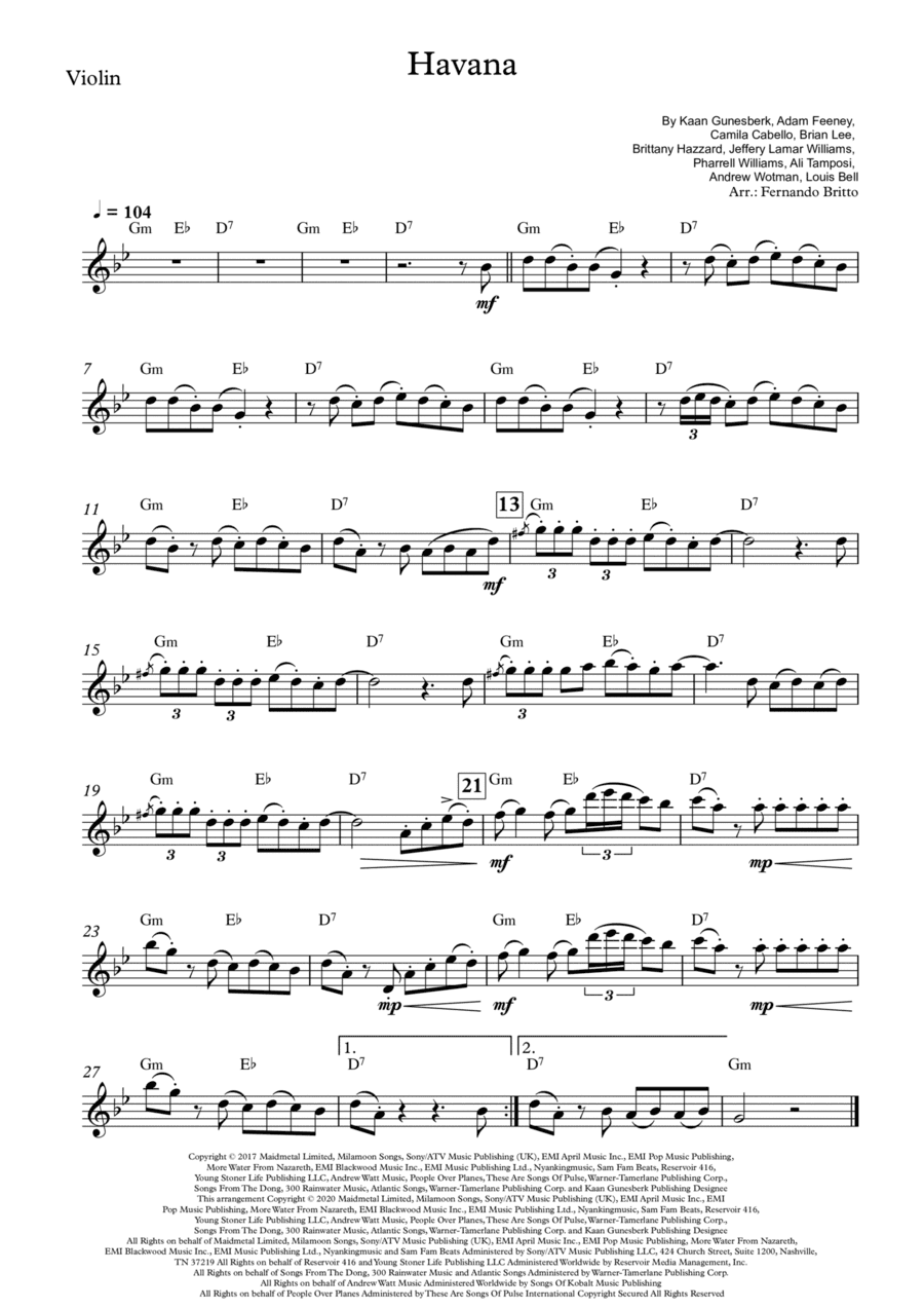 Havana (arr. Fernando Britto)