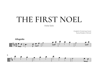The First Noel (Viola Solo) - Christmas Carol (arr. Pedro Merendi)