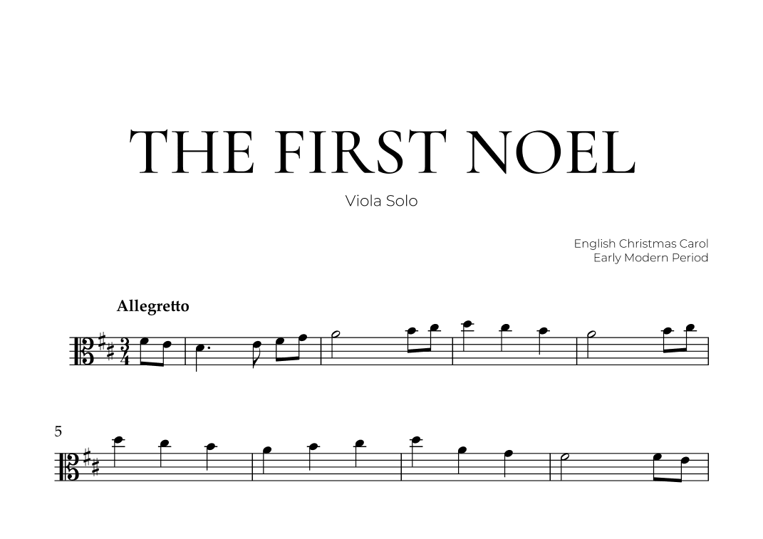 The First Noel (Viola Solo) - Christmas Carol (arr. Pedro Merendi)